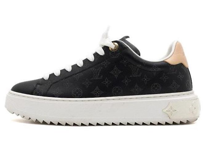 Louis Vuitton Black Monogram Canvas Timeout Women's Sneakers