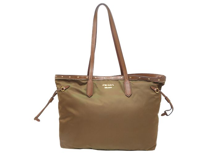 Borsa Tote Prada da Donna in Khaki Cachi