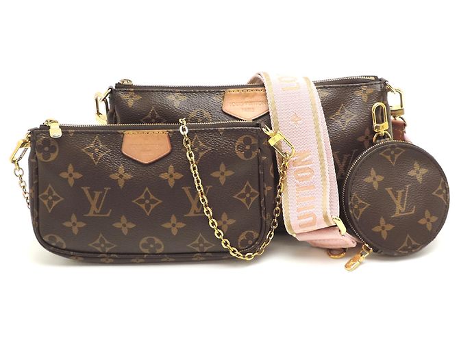 Louis Vuitton Multi Pochette Accessoires Pouch Castaño Rosa