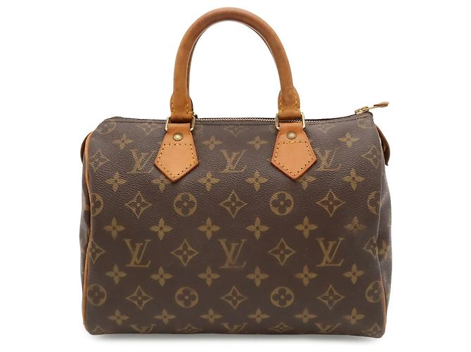 mala Louis Vuitton Monogram Speedy 25 Marrom Branco