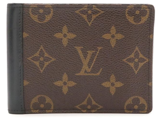 Louis Vuitton Monogram Macassar Portefeuille Mindoro Bi-fold Wallet Brown Black