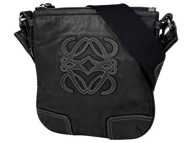 Borsa a tracolla in pelle Anagram Loewe Nero