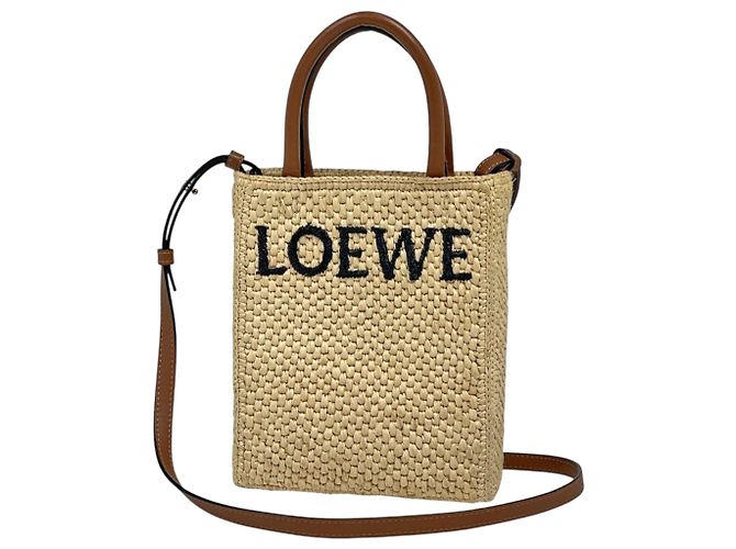 Loewe Raffia 2-Way Tote Bag Beige