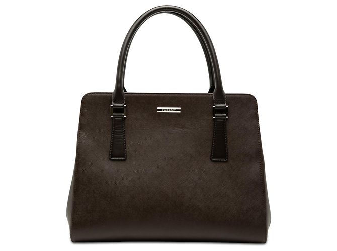 Bolsa de mão Burberry em couro marrom Castanho escuro