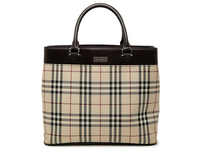 Burberry Beige House Check Canvas Tote