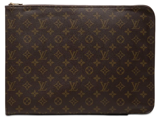 Louis Vuitton Brown Monogram Poche Documents Portfolio Marrom