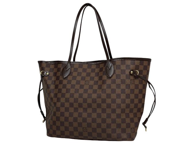 Saco Tote Louis Vuitton Neverfull MM Marrom Damier ebene