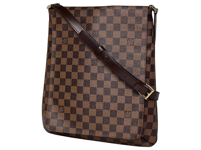 Borsa a tracolla Louis Vuitton Damier Musette Marrone Damier ebene
