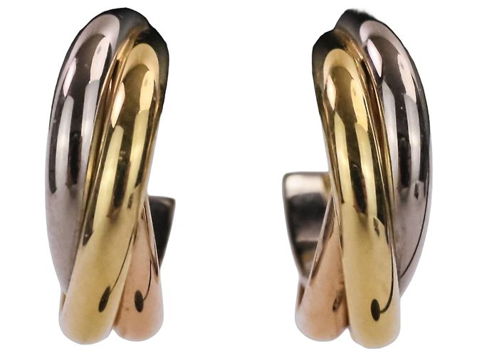 Brincos Cartier Trinity Dourado