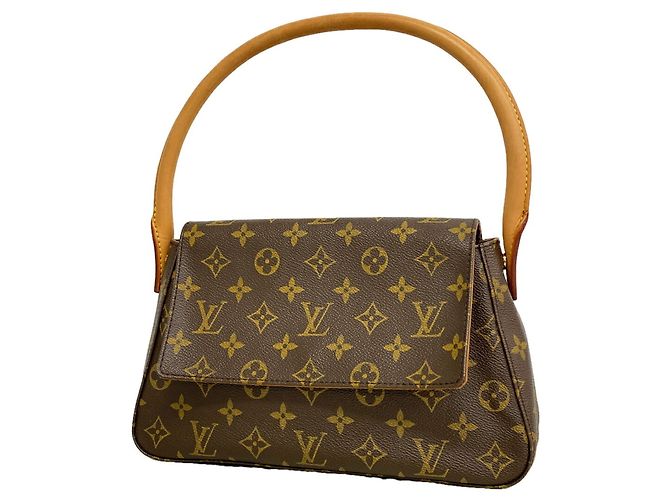 Borsa a tracolla Louis Vuitton Monogram Mini Looping Marrone