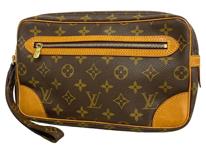 Borsa a Pochette Louis Vuitton Monogram Marly Dragonne GM Marrone