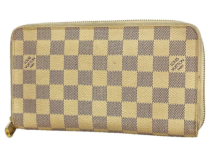 Carteira Longa Louis Vuitton Damier Azur Zippy Organizer Branco