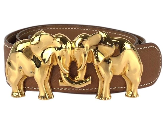 Hermès Hermes Reversible Leather Belt Brown Golden