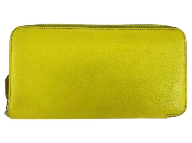 Azap Hermès Cartera larga Hermes de piel Epsom Amarillo