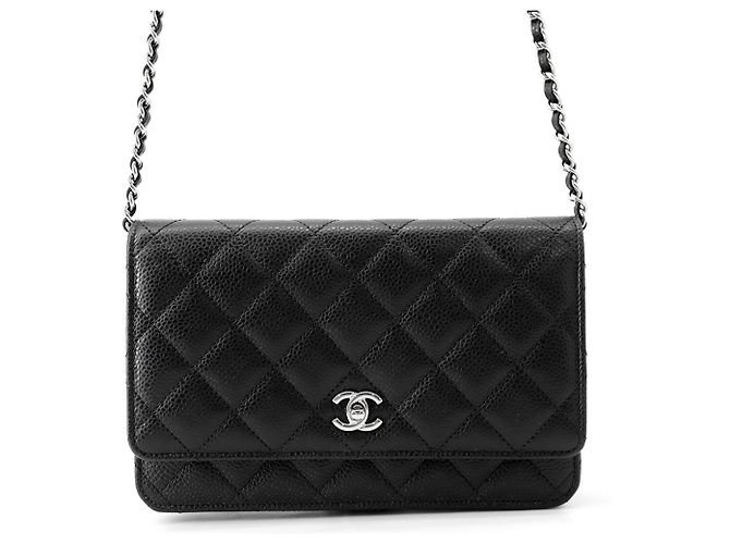Chanel Matelassé Chain Wallet Schwarz