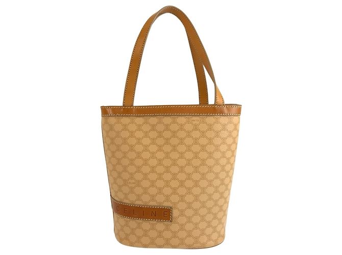 Céline Borsa Tote Celine Vintage Macadam Beige Brown Marrone