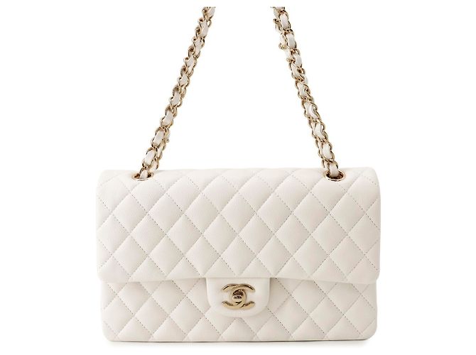 Borsa a tracolla Chanel Matelassé con catena bianca Bianco