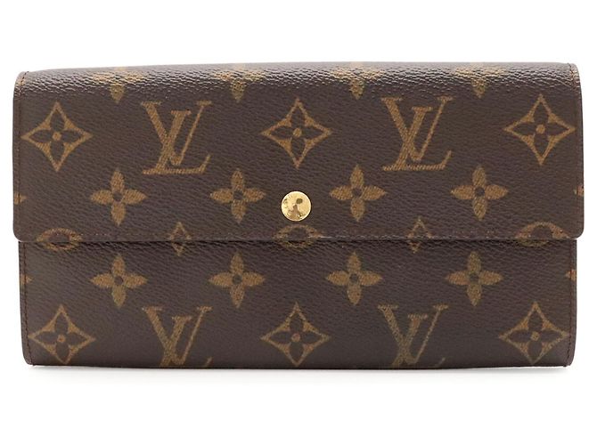Cartera larga bi-fold Louis Vuitton Monogram Castaño