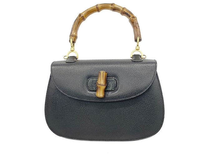Gucci Bamboo Handtasche aus Leder Schwarz
