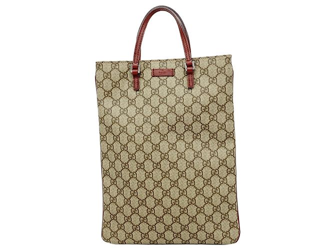 Borsa Tote Gucci GG Supreme 117551 Marrone Rosso