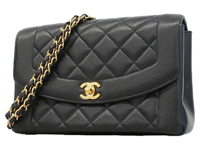 Chanel Diana Chain Shoulder Bag Black