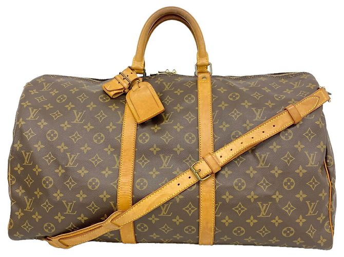 Louis Vuitton Boston Monogram Keepall Bandoulière 55 Marrone