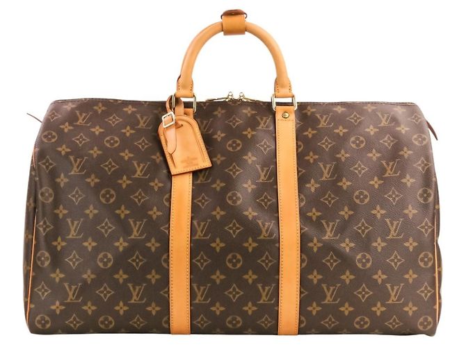 Louis Vuitton Keepall 50 Monogram Boston Bag Brown
