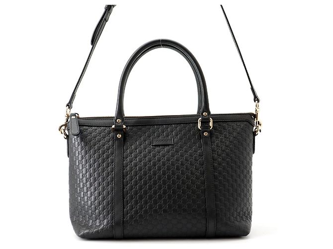 Saco Tote Gucci em couro Microguccissima Preto