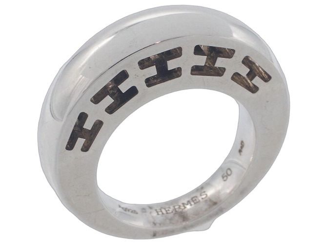 Ring Hermès Anel Faixa Hermes Clarte em Prata de Lei 925