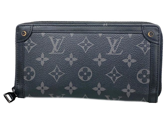 Cartera Zippy Long Trunk Monogram Eclipse Louis Vuitton Negro