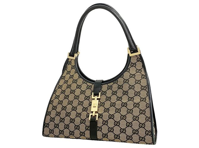 Gucci GG Canvas Jackie Handtasche Braun Schwarz
