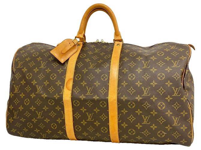 Bolso Louis Vuitton Boston Monogram Keepall 55 Castaño