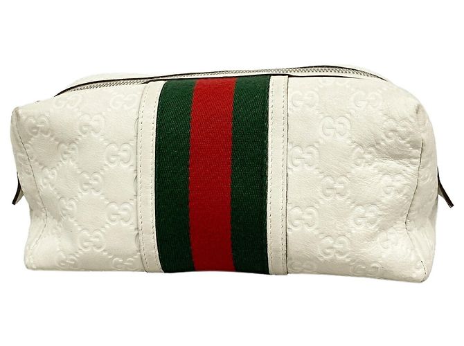 Gucci Leder-Pouch in Weiß