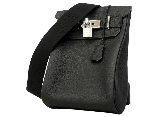 Hermès Borsa Sling Hermes in pelle Togo nera Nero