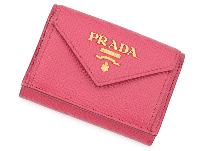 Cartera Prada Saffiano Tri-fold Rosa