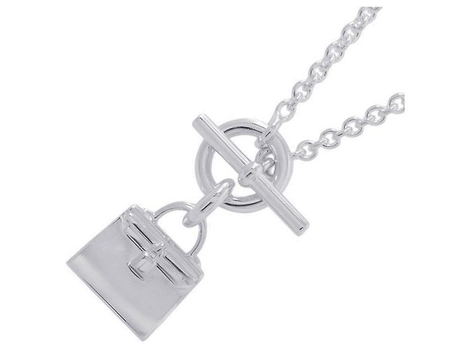 Hermès Hermes Amulette Kelly Halskette in Silber