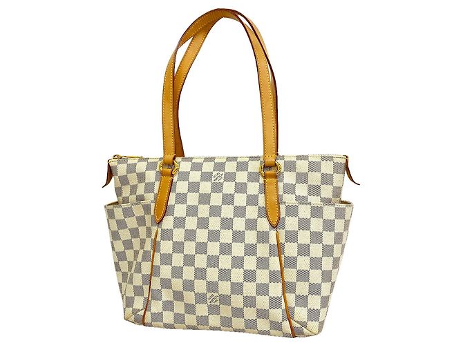 Louis Vuitton Damier Azur Totally PM Tote Bag Weiß