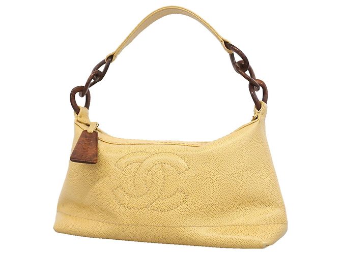 Borsa Chanel in vitello martellato beige