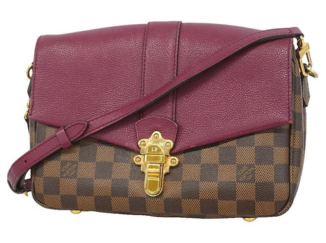 Louis Vuitton Damier Clapton Shoulder Bag Dark red Damier ebene