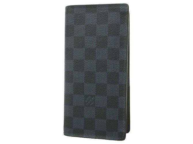 Louis Vuitton Damier Cobalt Portefeuille Brazza Long Wallet Nero Blu navy