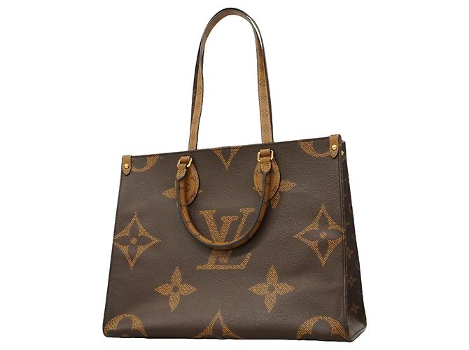 Saco Tote Louis Vuitton Monogram Giant Reverse OnTheGo MM Marrom