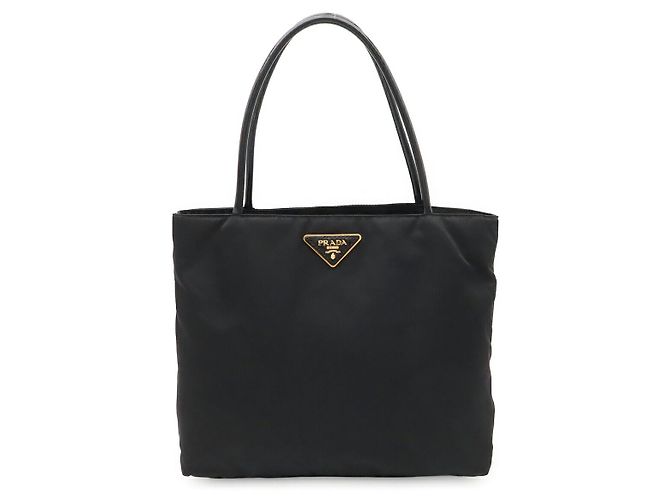 Tote Sac cabas Prada avec logo triangle Noir