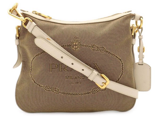 Borsa a tracolla Prada in jacquard con logo Multicolore