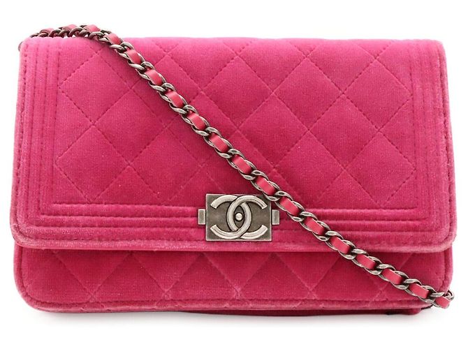 Chanel Boy Chain Wallet Pink