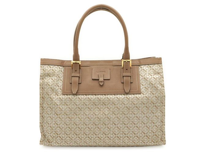 Saco Tote Loewe Anagram Marrom Bege