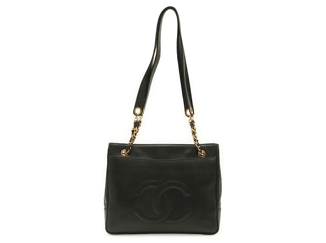 2.55 Chanel Coco Mark Chain Tote Black