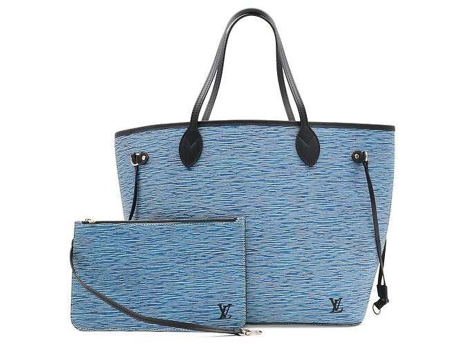 Borsa Louis Vuitton Neverfull MM Tote Blu