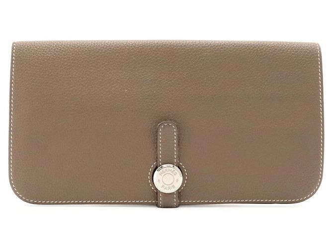 Hermès Hermes Dogon Long Wallet Brown Beige