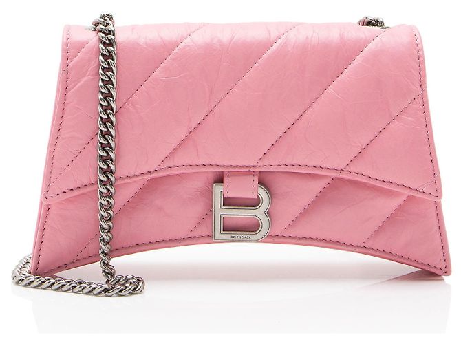 Bolsa de corrente Small Crush em couro acolchoado Balenciaga Rosa