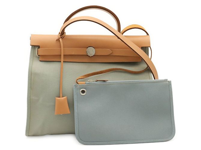 Hermès Herbag Zip PM Blu in Tela
